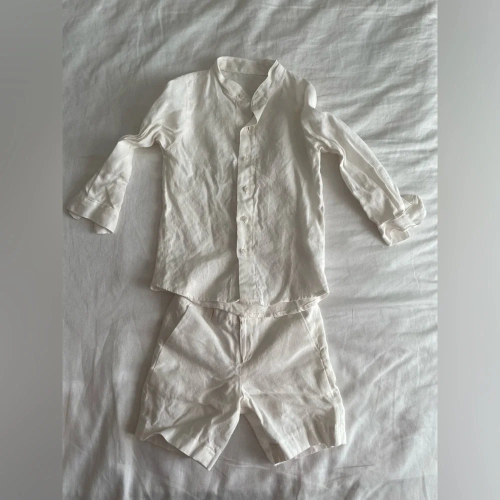 CYBERELLA BABY White Matching Linen Set